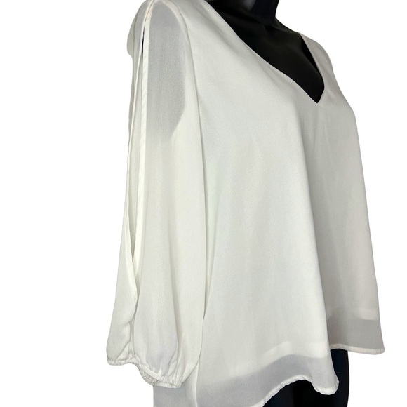 LULUS Daily Romance Ivory Long Sleeve Top with Slit Sleeves / Medium / NWOT - Picture 4 of 9